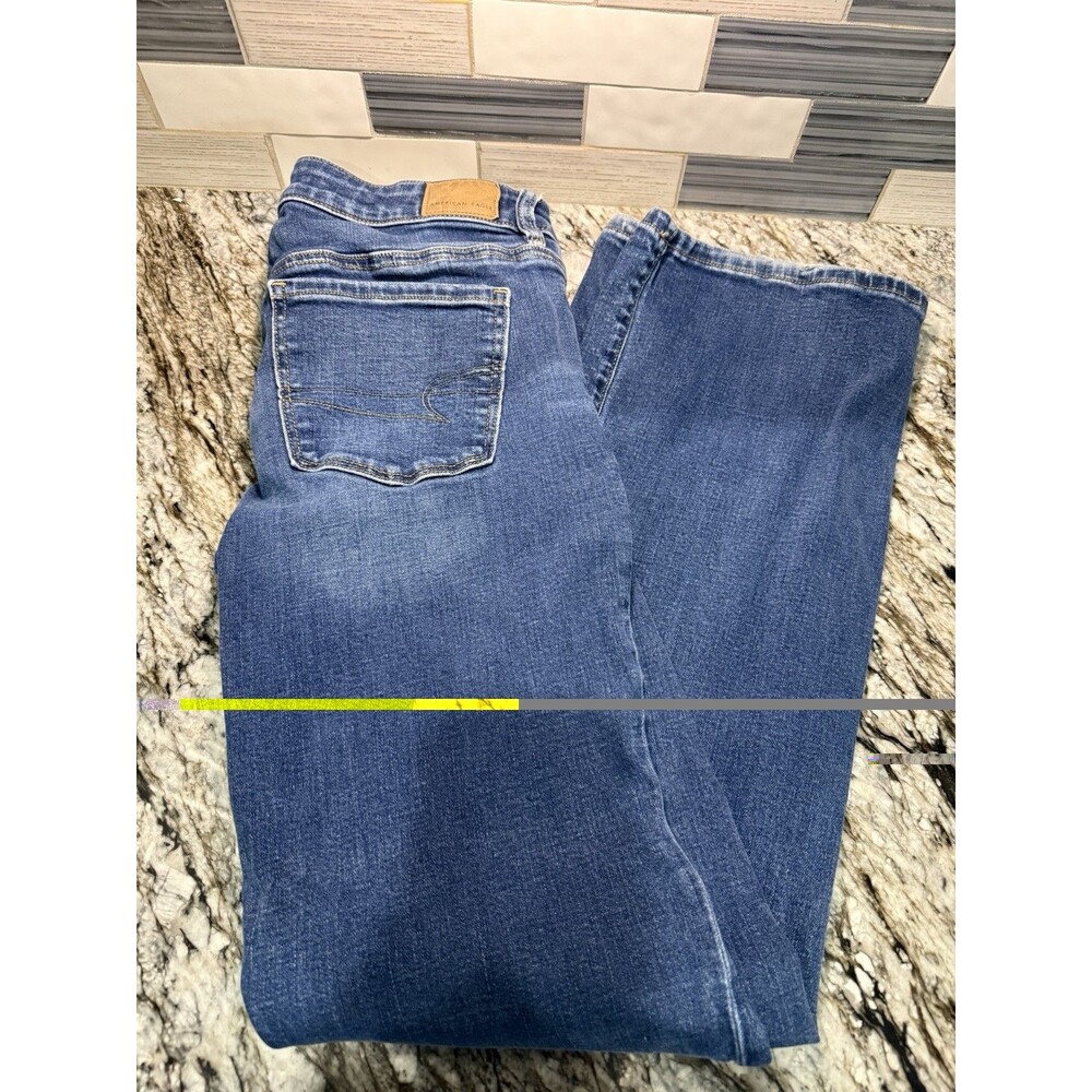 American Eagle Favorite Boyfriend Super Stretch Jeans Medium Wash Bootcut Sz 6L